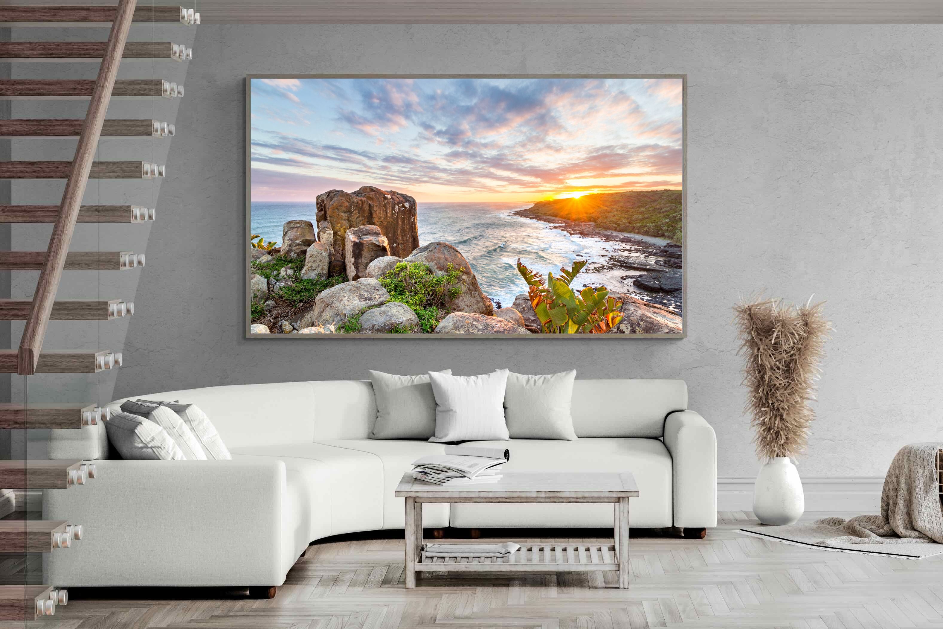 Pixalot Sunrise Over Rocky Bluff