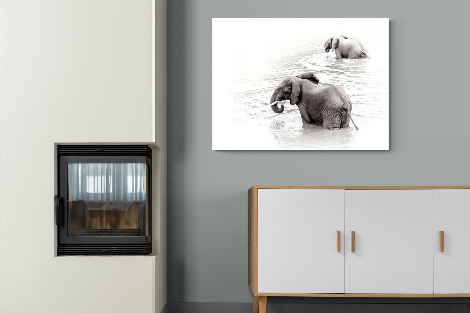 Pixalot Swimming Elephants (Landscape)