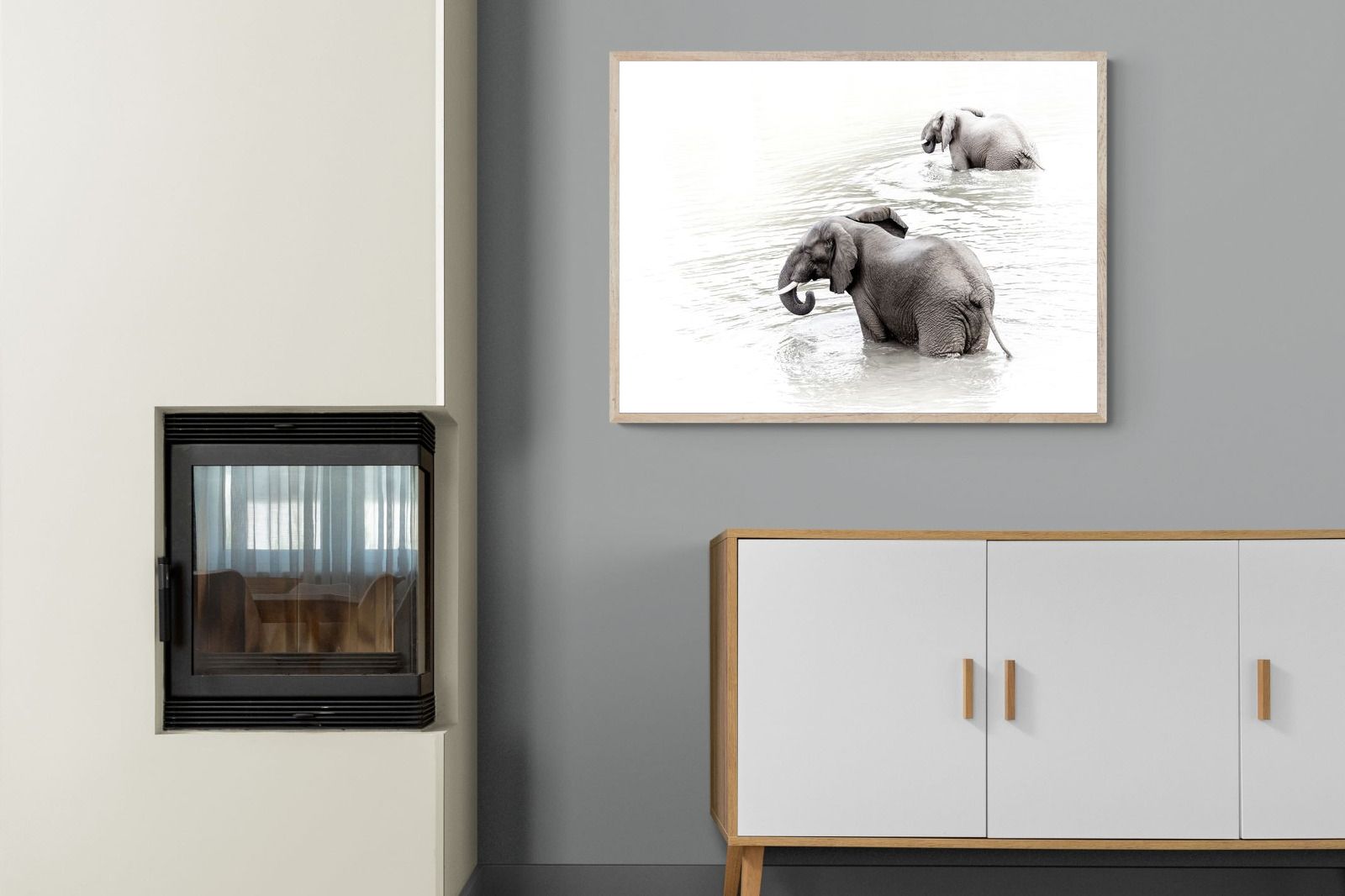 Pixalot Swimming Elephants (Landscape)