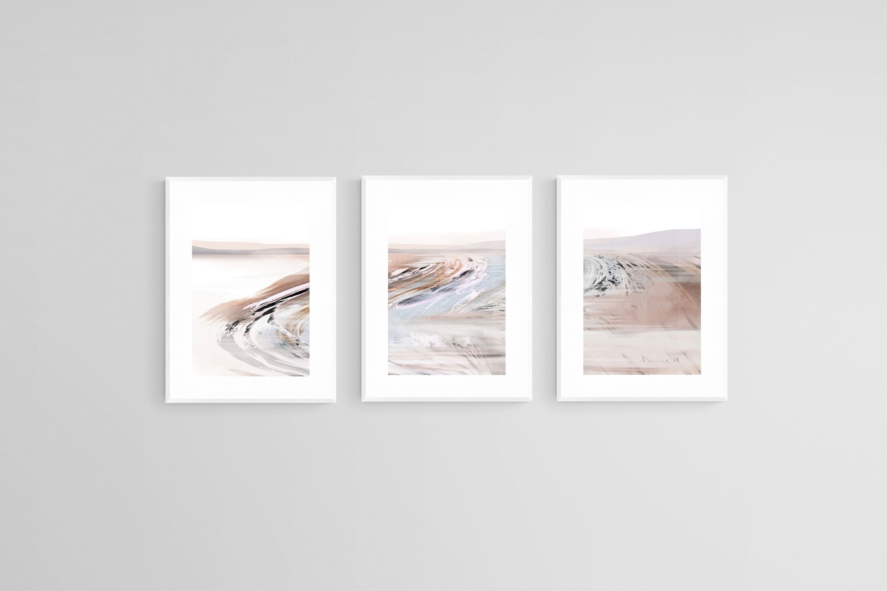 Tranquility Triptych-Wall_Art-45 x 60cm (x3)-Framed Print-White-Pixalot
