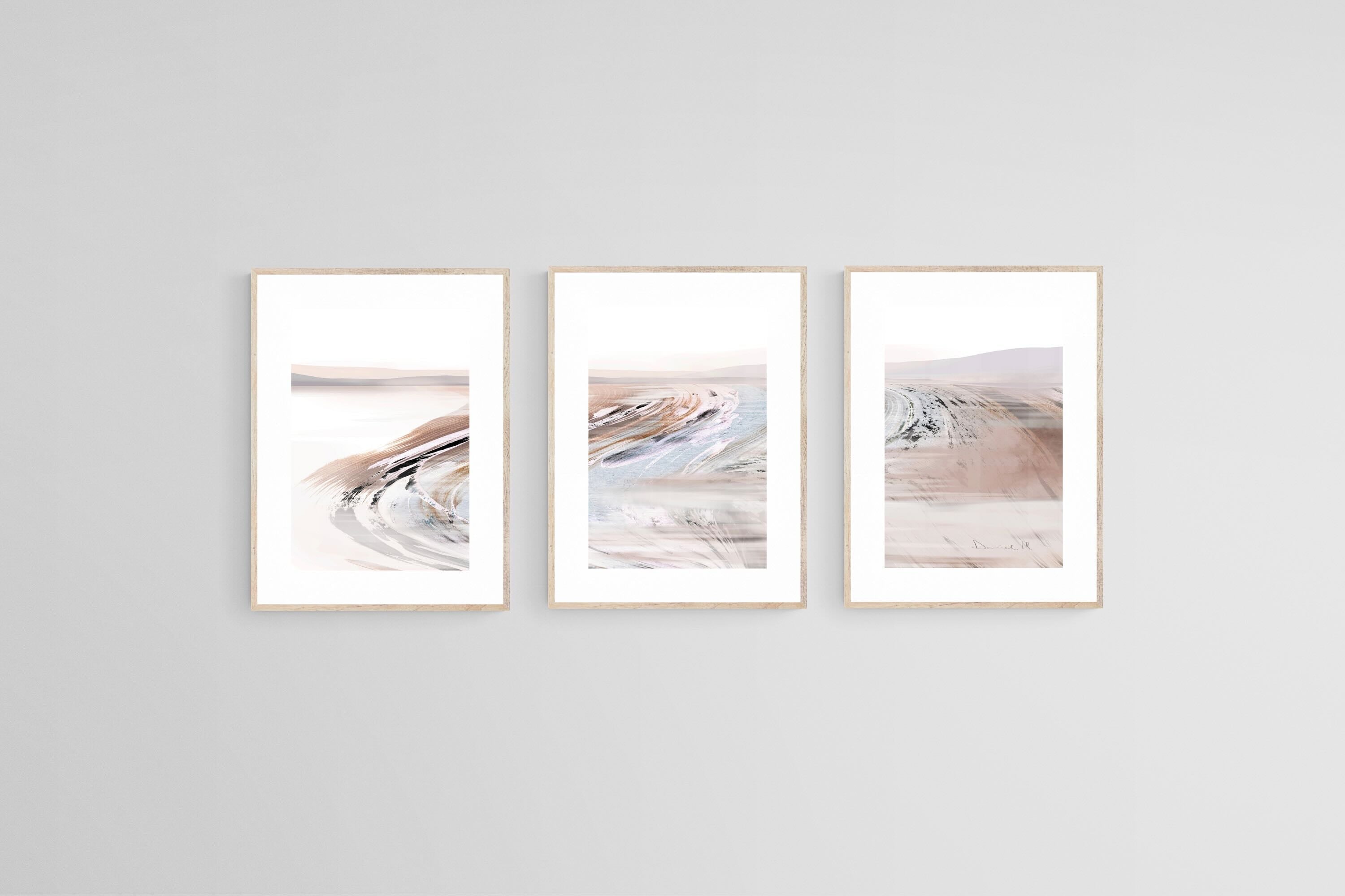 Tranquility Triptych-Wall_Art-45 x 60cm (x3)-Framed Print-Wood-Pixalot
