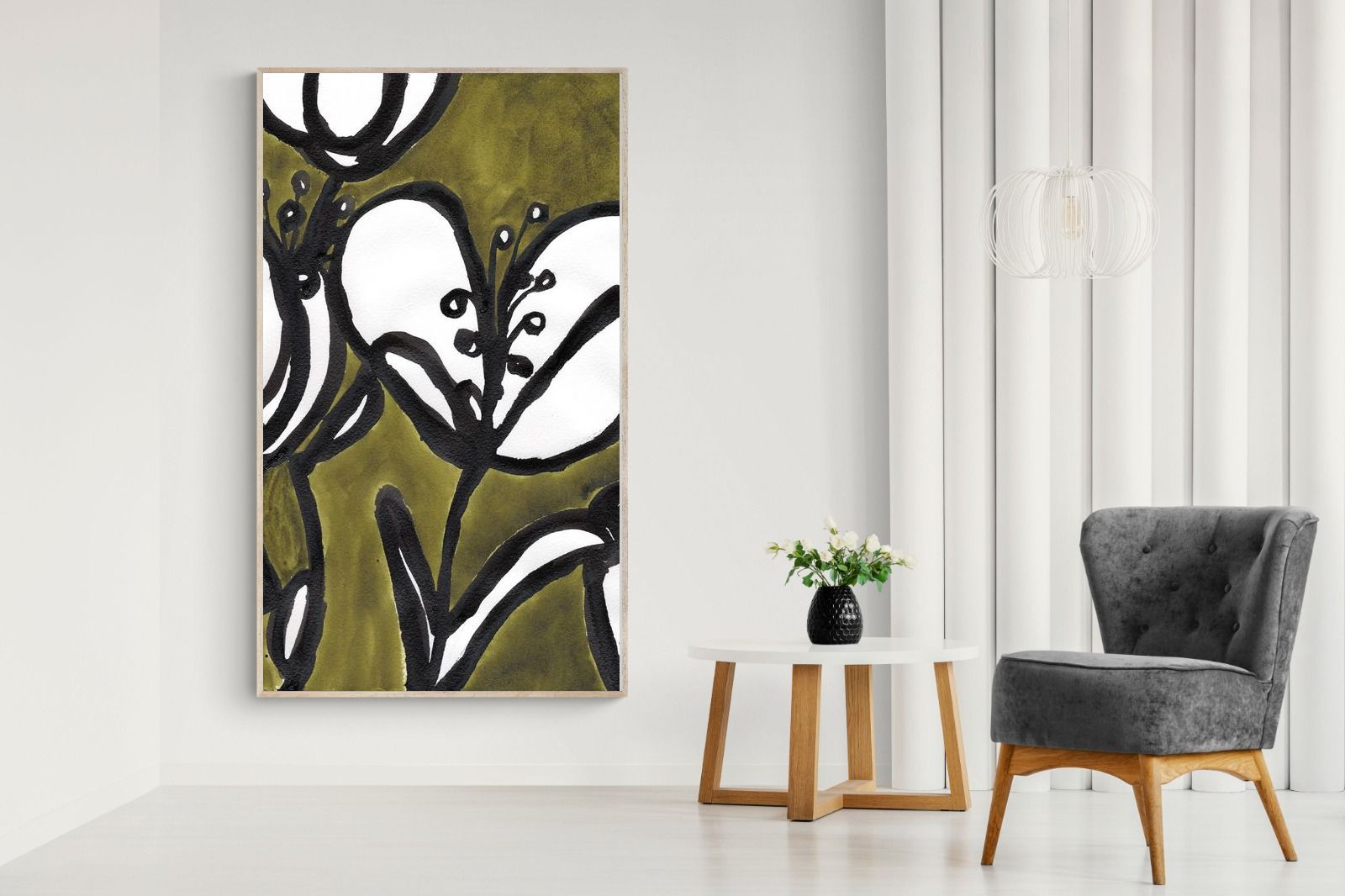 Pixalot Tulips In Moss Green