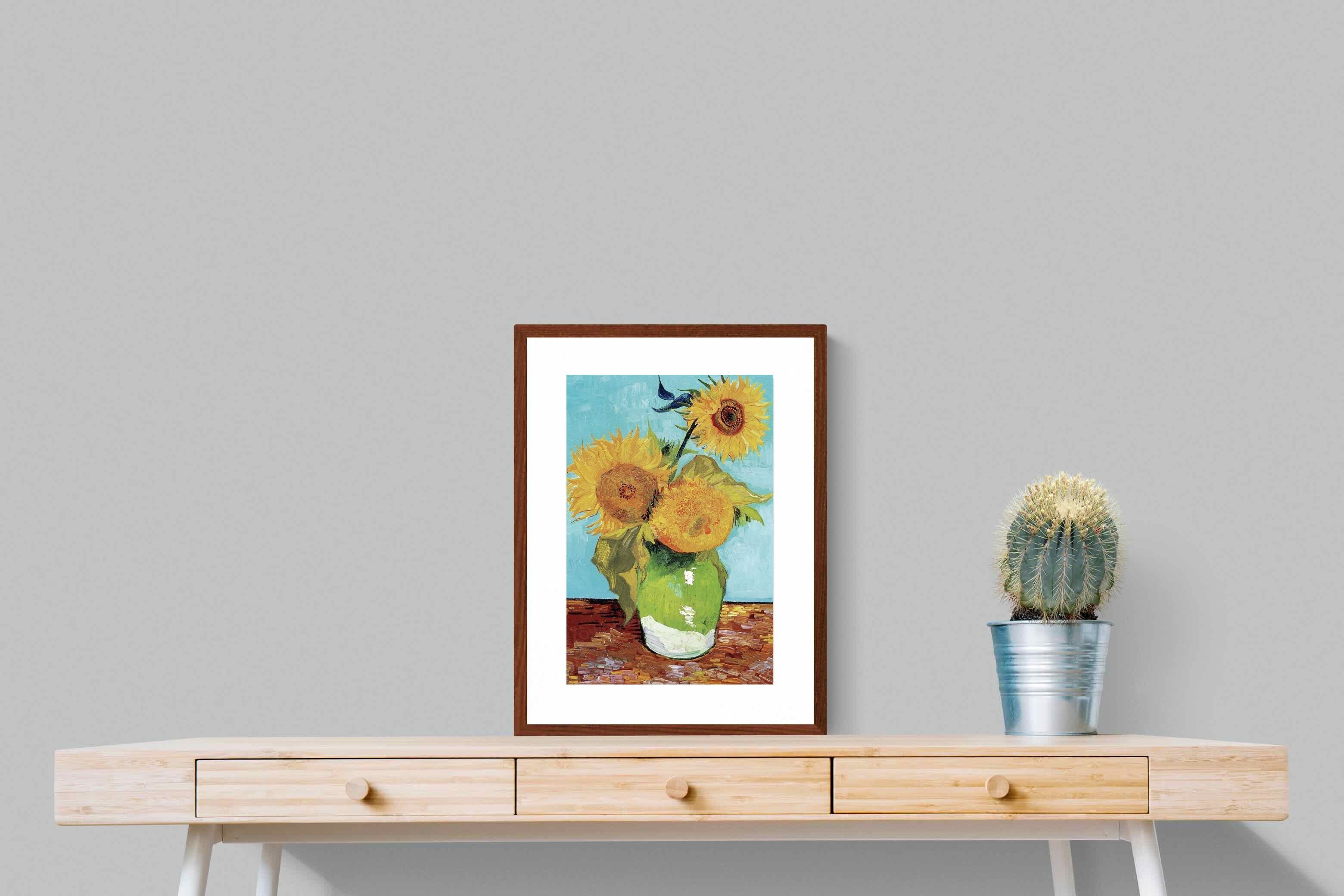 Pixalot Vase with Three Sunflowers
