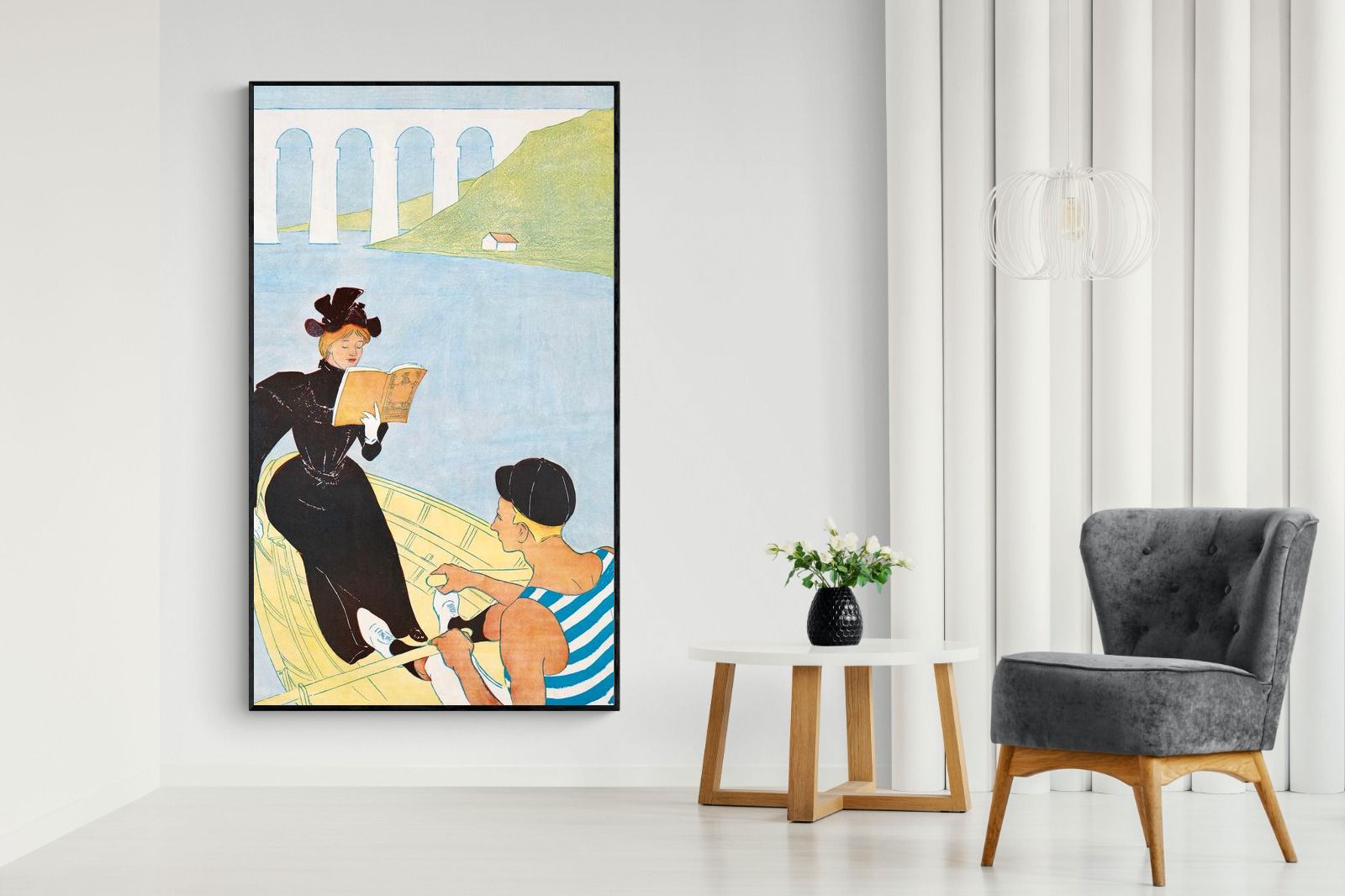 Pixalot Woman Reading in a Row Boat