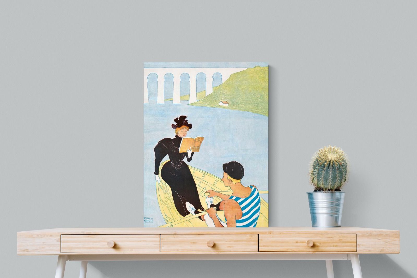 Pixalot Woman Reading in a Row Boat