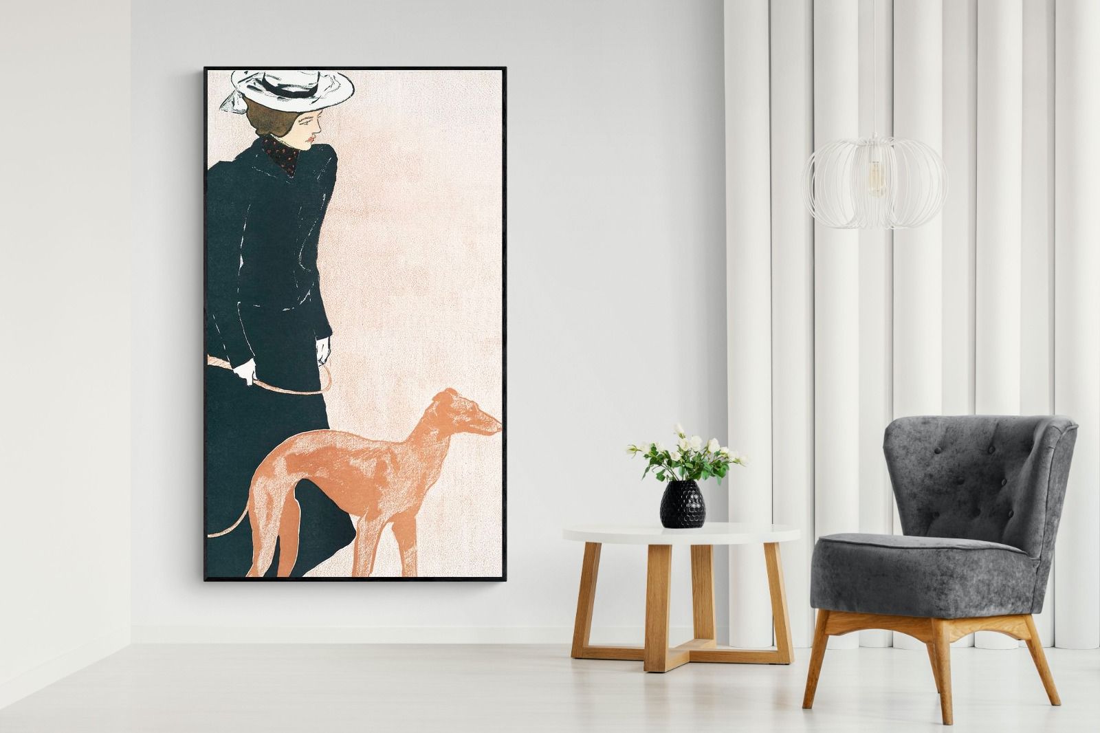 Pixalot Woman with Greyhound