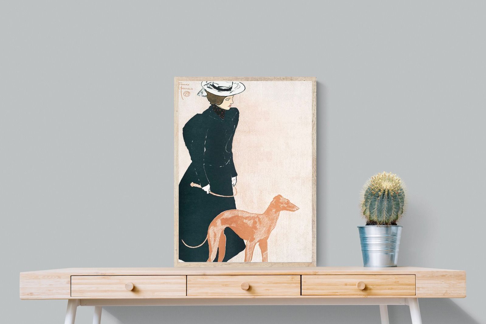 Pixalot Woman with Greyhound