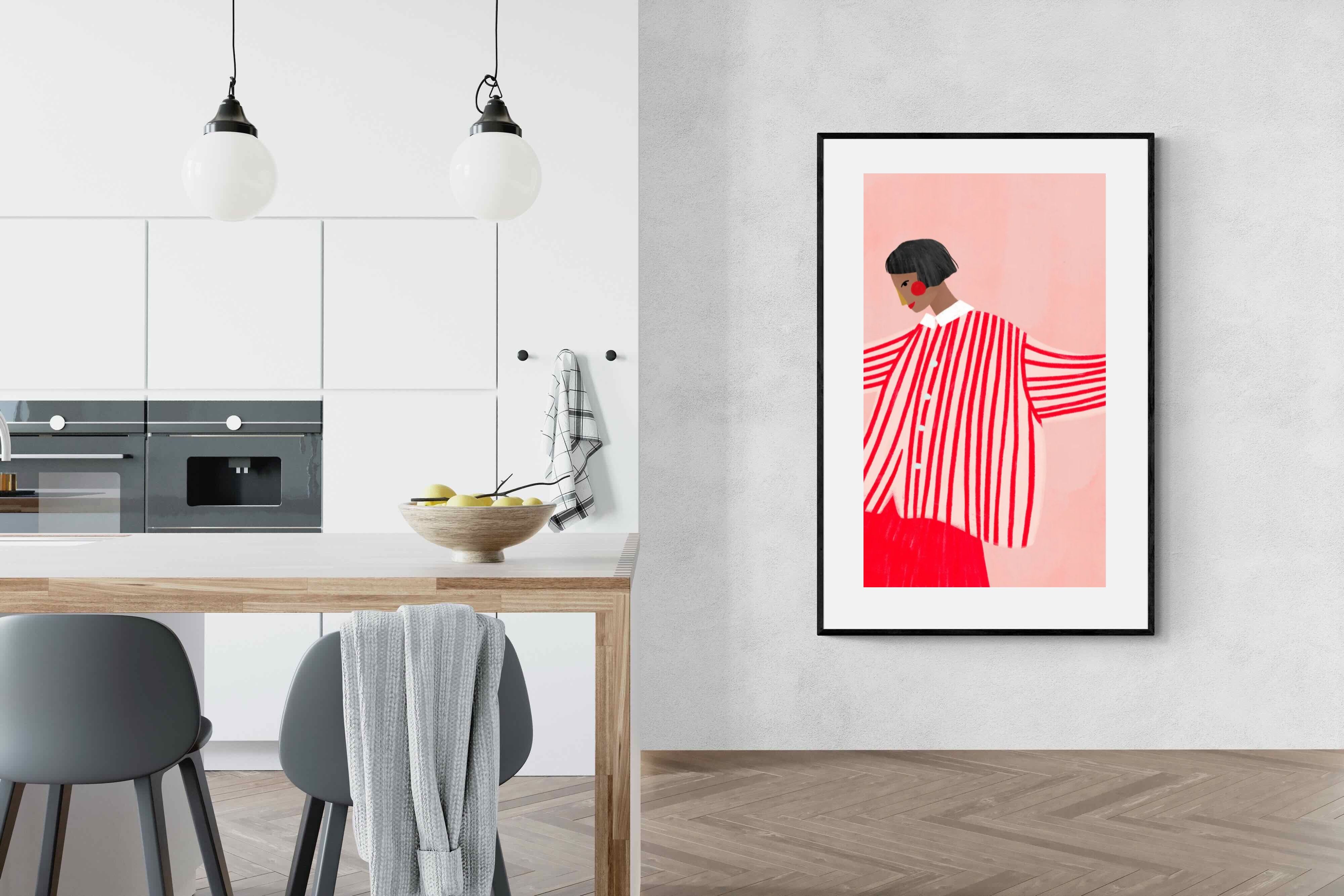 Pixalot Woman With Red Stripes