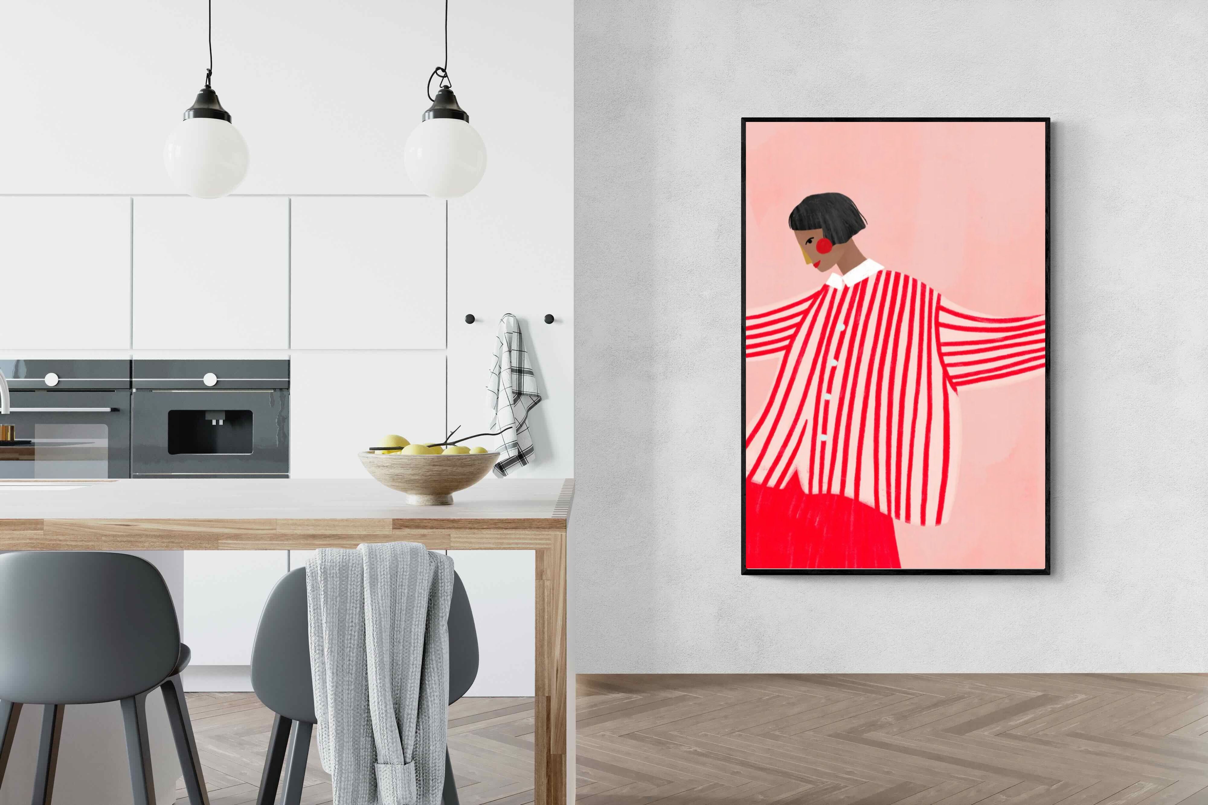 Pixalot Woman With Red Stripes