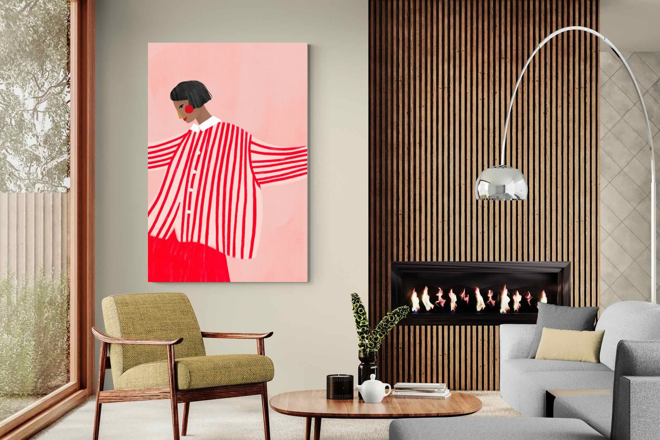 Pixalot Woman With Red Stripes