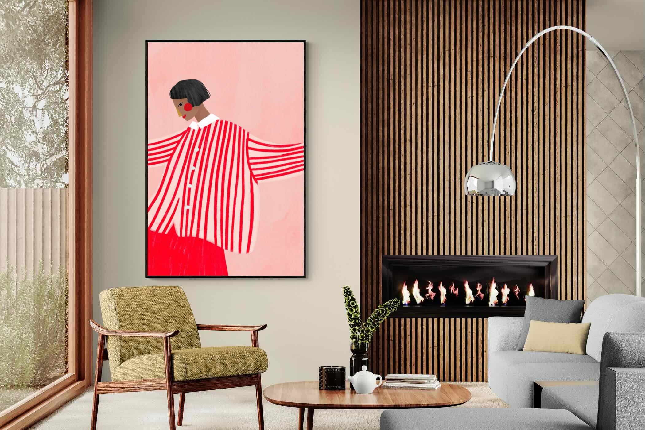 Pixalot Woman With Red Stripes