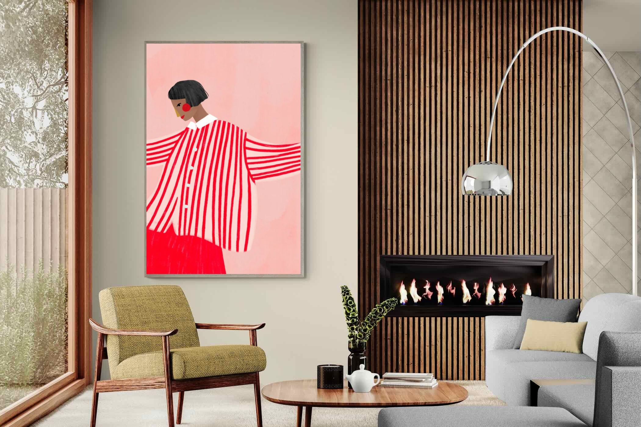 Pixalot Woman With Red Stripes