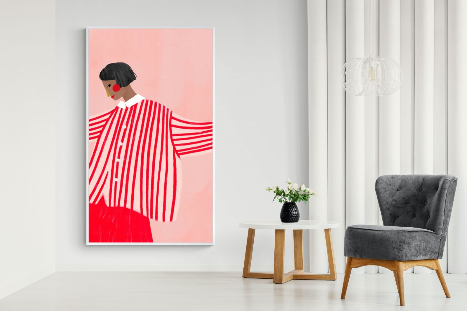 Pixalot Woman With Red Stripes