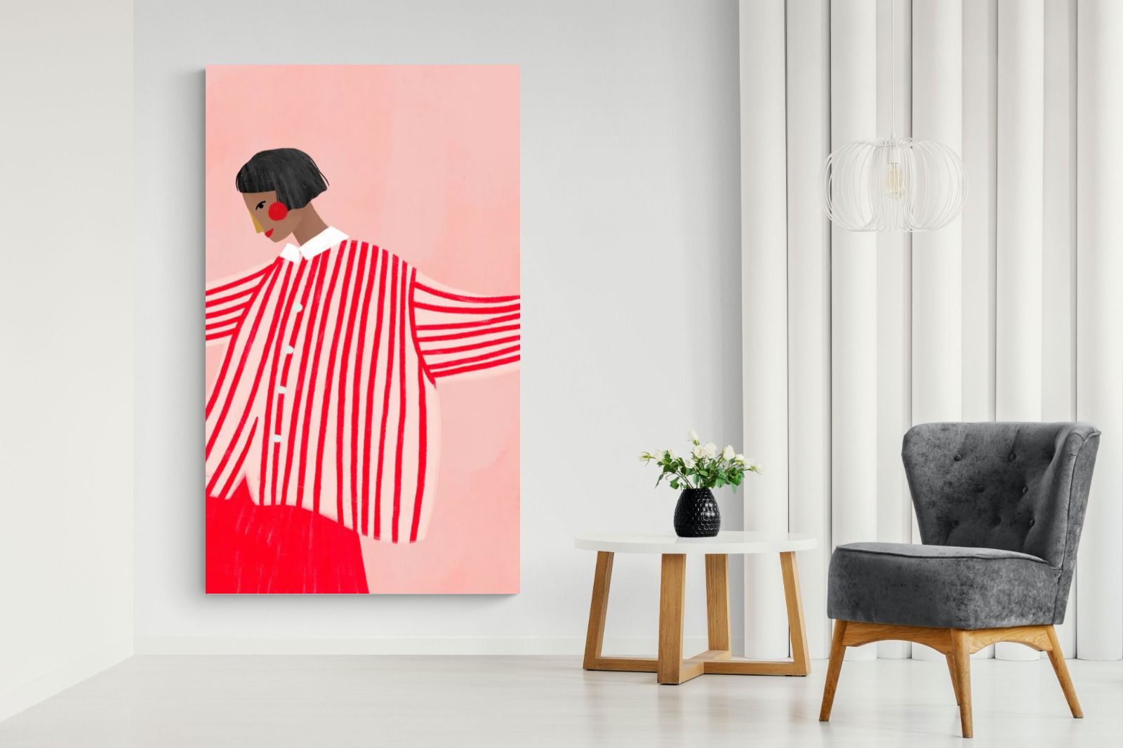 Pixalot Woman With Red Stripes