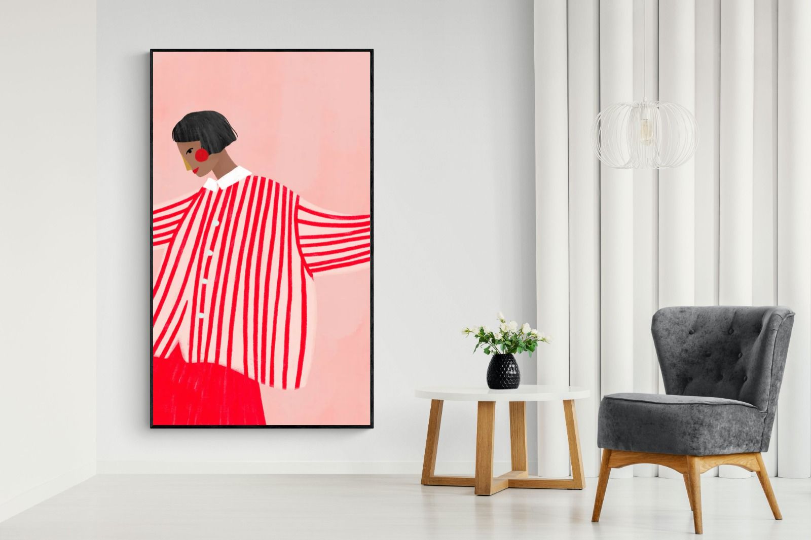 Pixalot Woman With Red Stripes