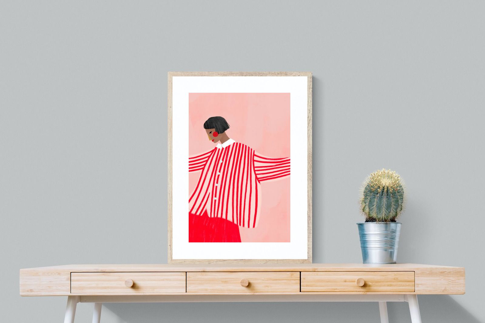 Pixalot Woman With Red Stripes
