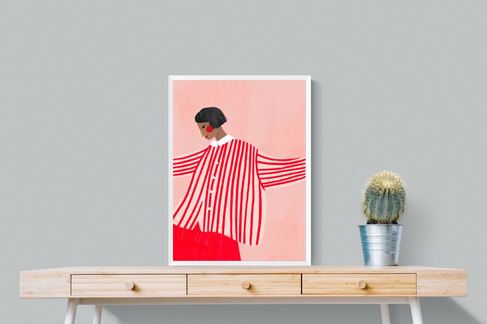Pixalot Woman With Red Stripes