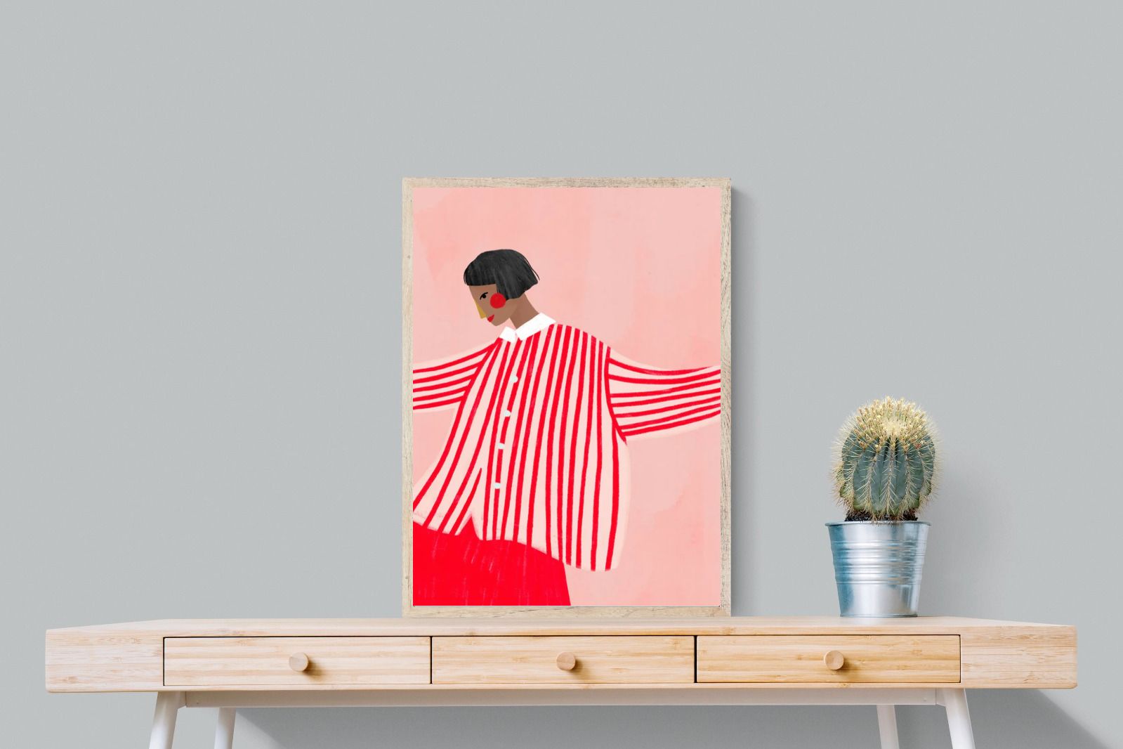 Pixalot Woman With Red Stripes