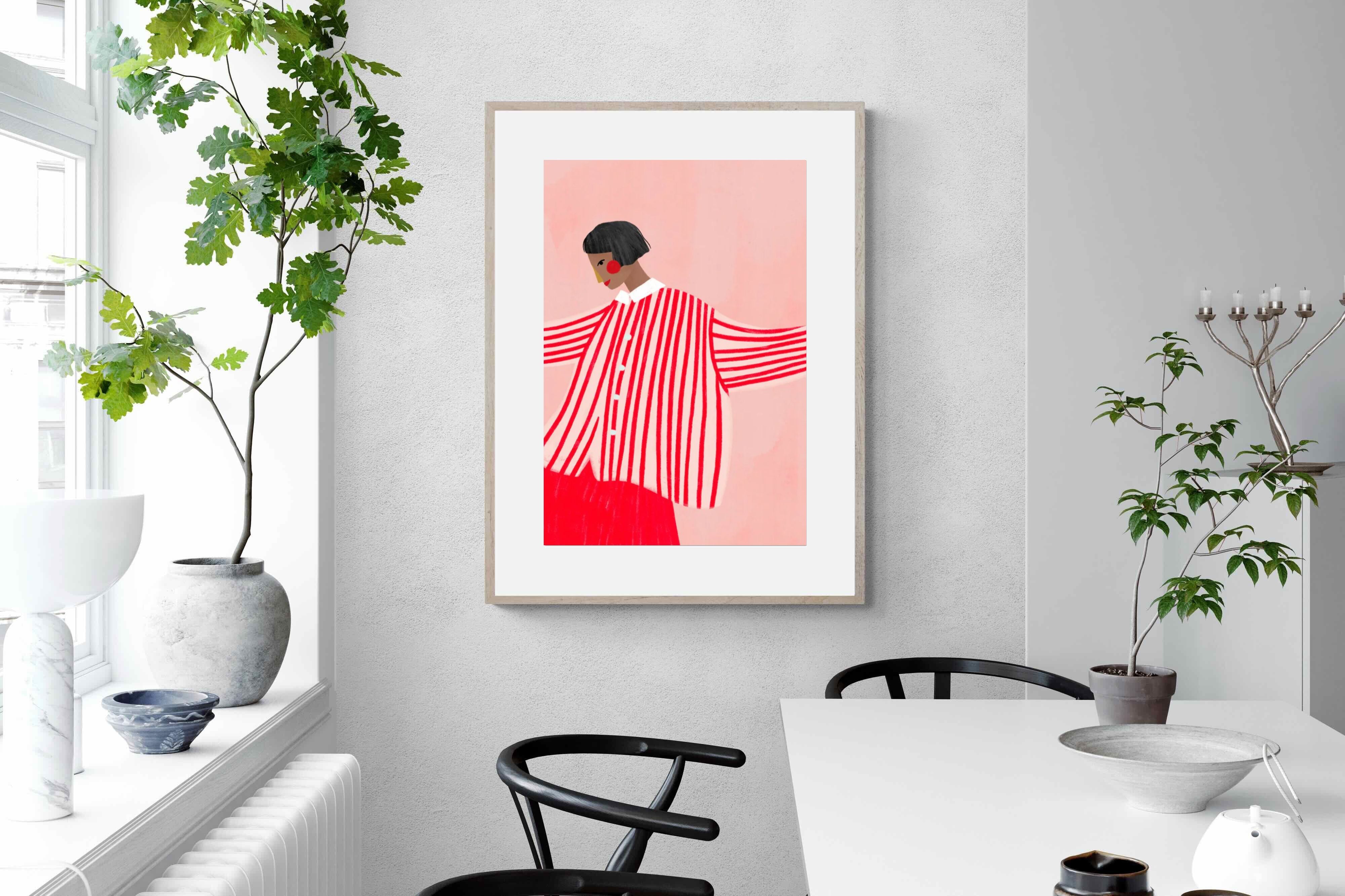 Pixalot Woman With Red Stripes