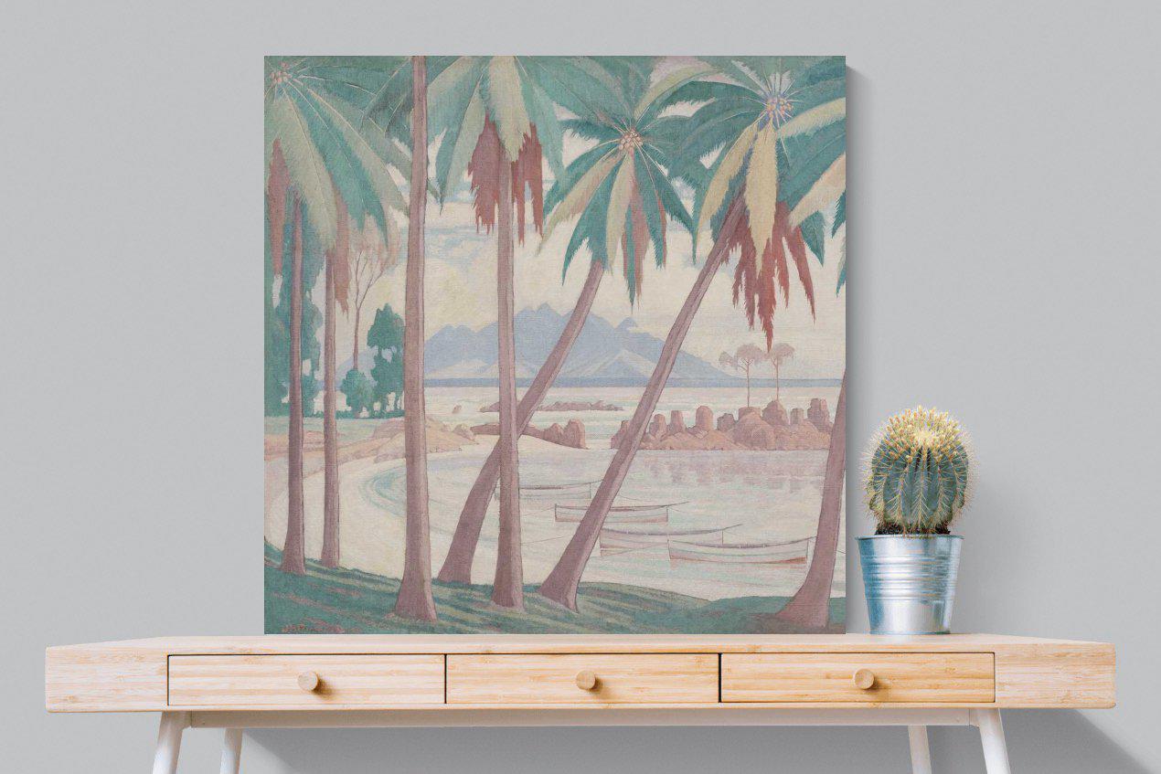 A View Across Fisherman's Cove-Wall_Art-100 x 100cm-Mounted Canvas-No Frame-Pixalot