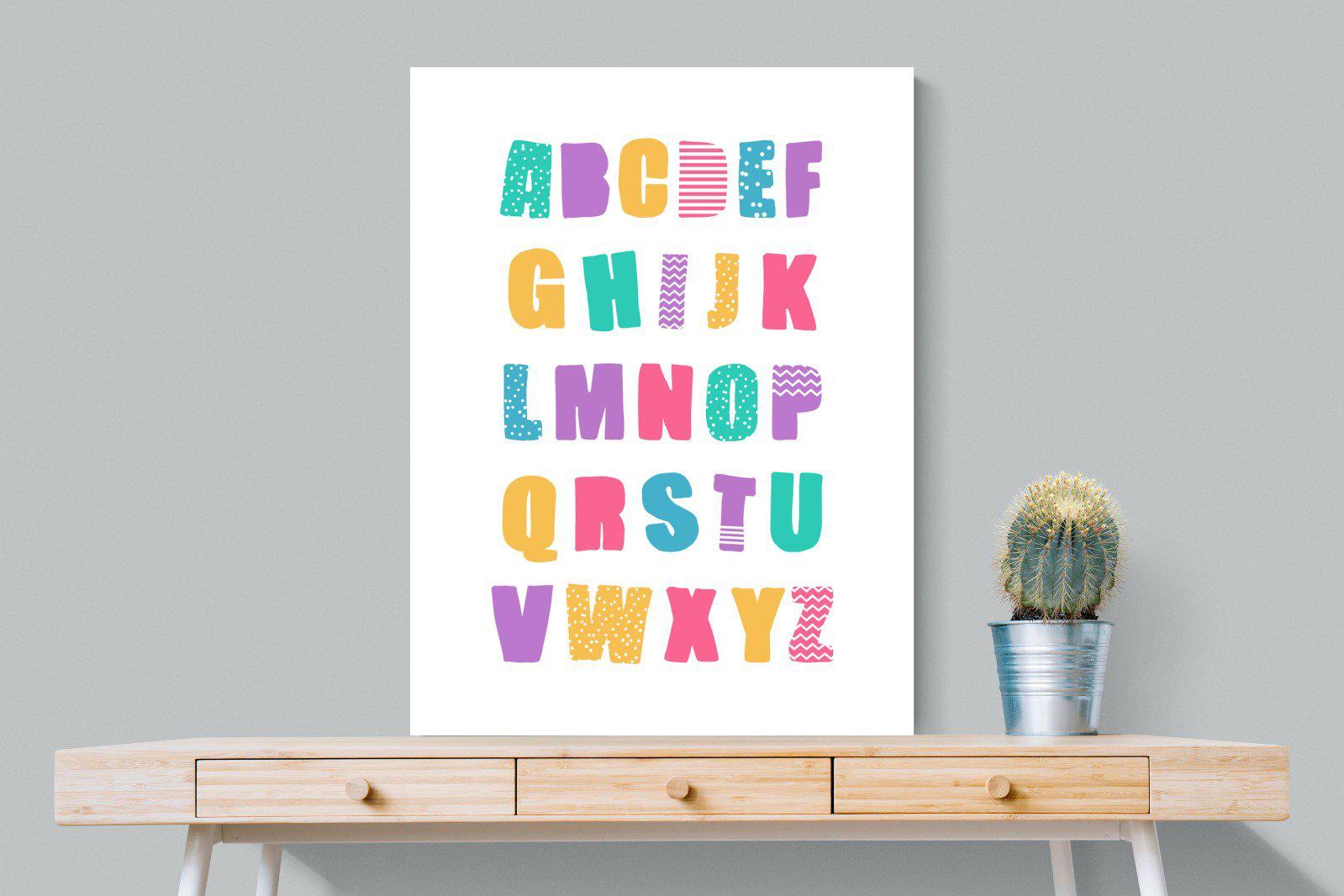 Alphabet-Wall_Art-75 x 100cm-Mounted Canvas-No Frame-Pixalot