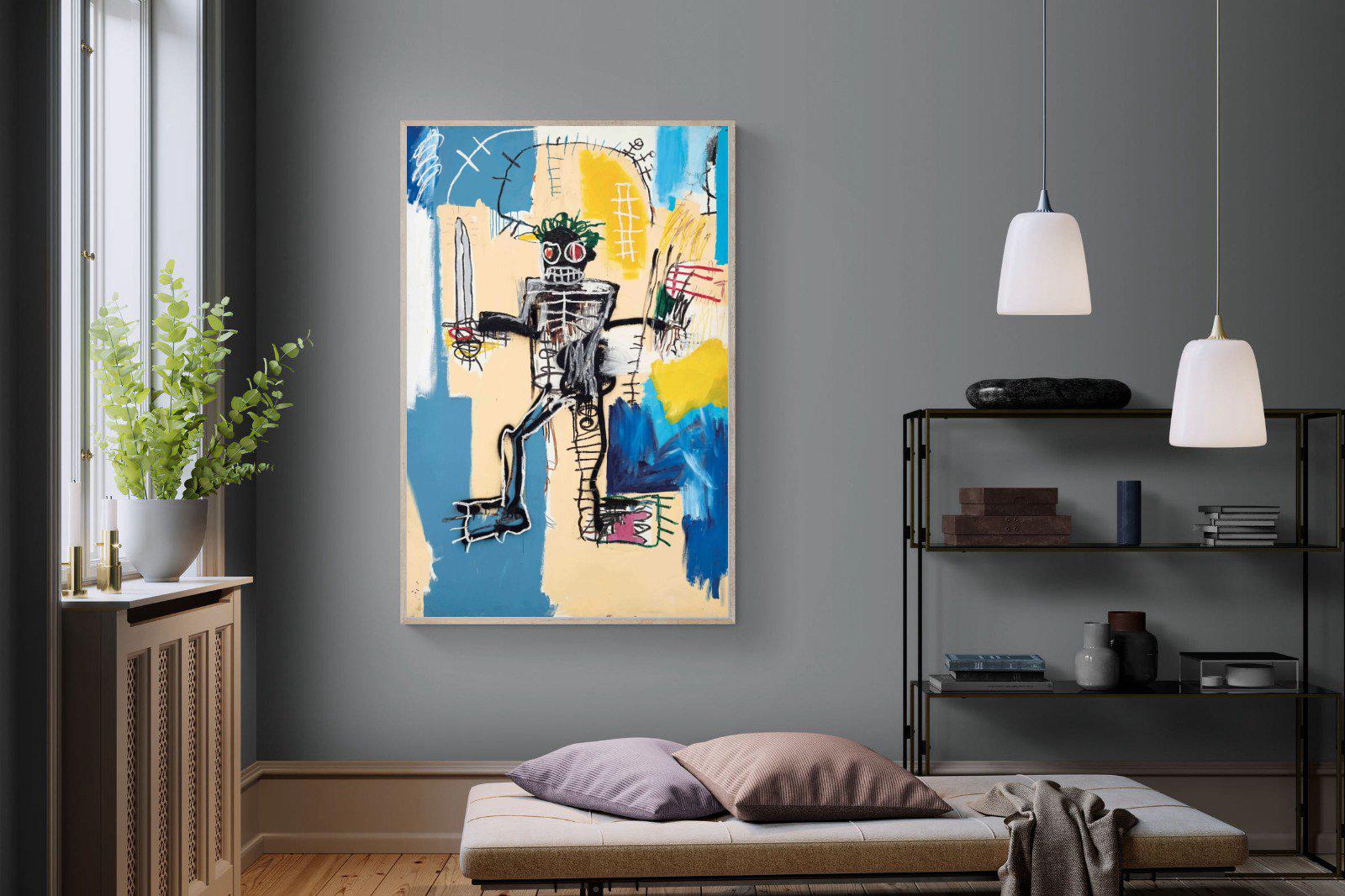 Basquiat Warrior-Wall_Art-120 x 180cm-Mounted Canvas-Wood-Pixalot