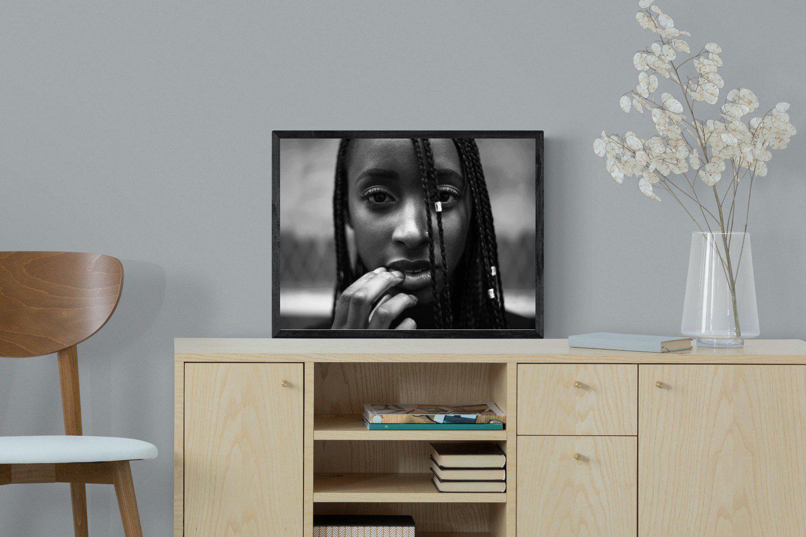 Beauty-Wall_Art-60 x 45cm-Mounted Canvas-Black-Pixalot