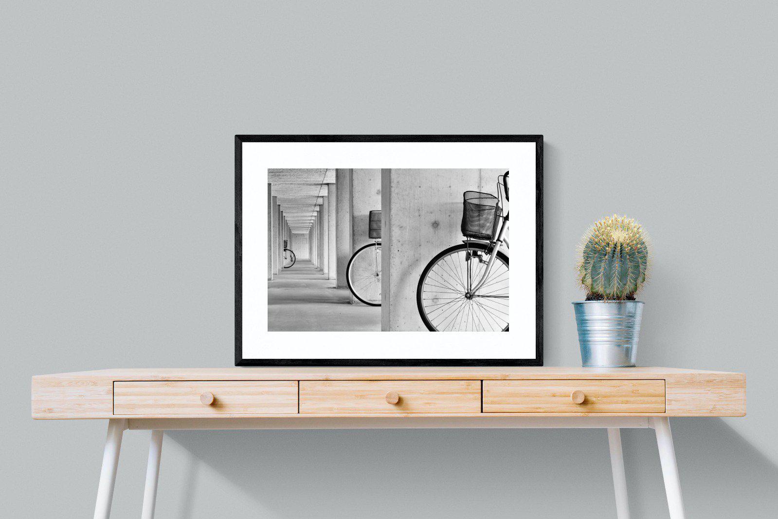 Bike & Basket-Wall_Art-80 x 60cm-Framed Print-Black-Pixalot