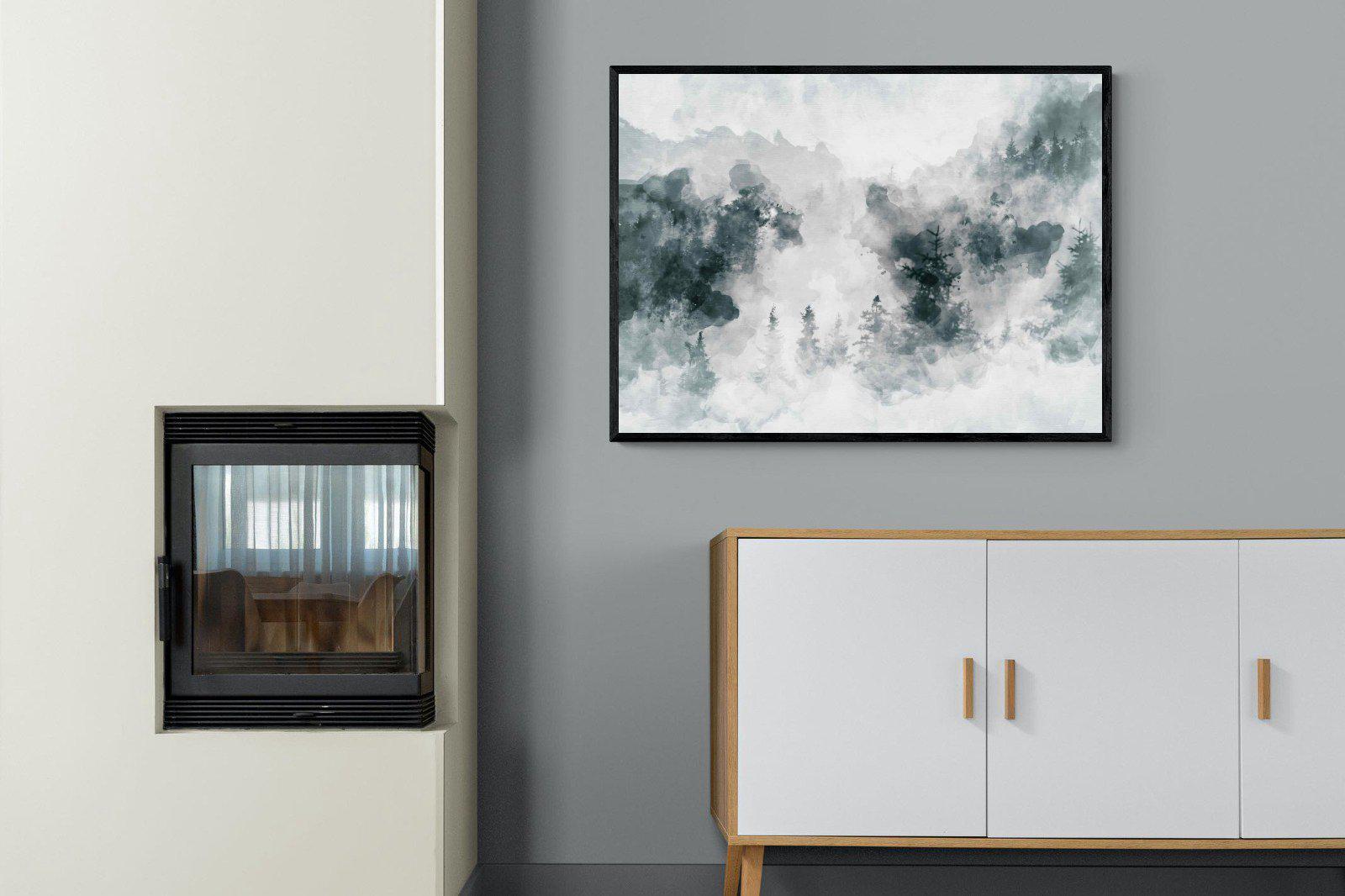 Birch Trees-Wall_Art-100 x 75cm-Mounted Canvas-Black-Pixalot