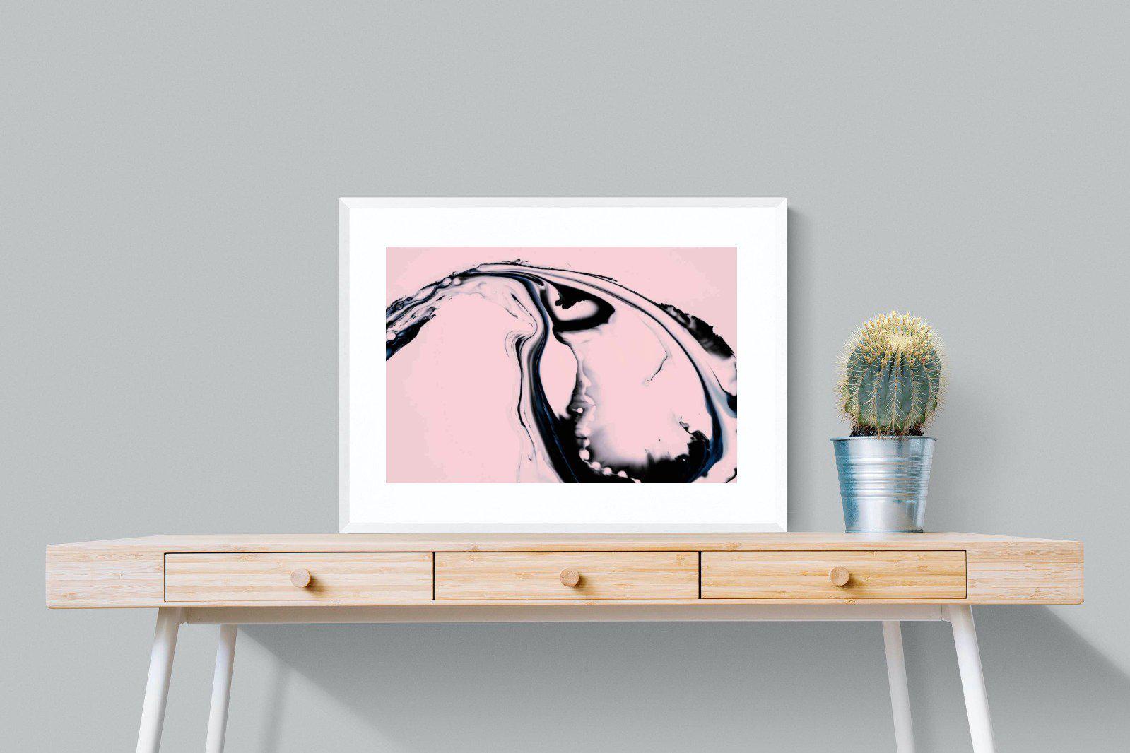 Black Ink-Wall_Art-80 x 60cm-Framed Print-White-Pixalot