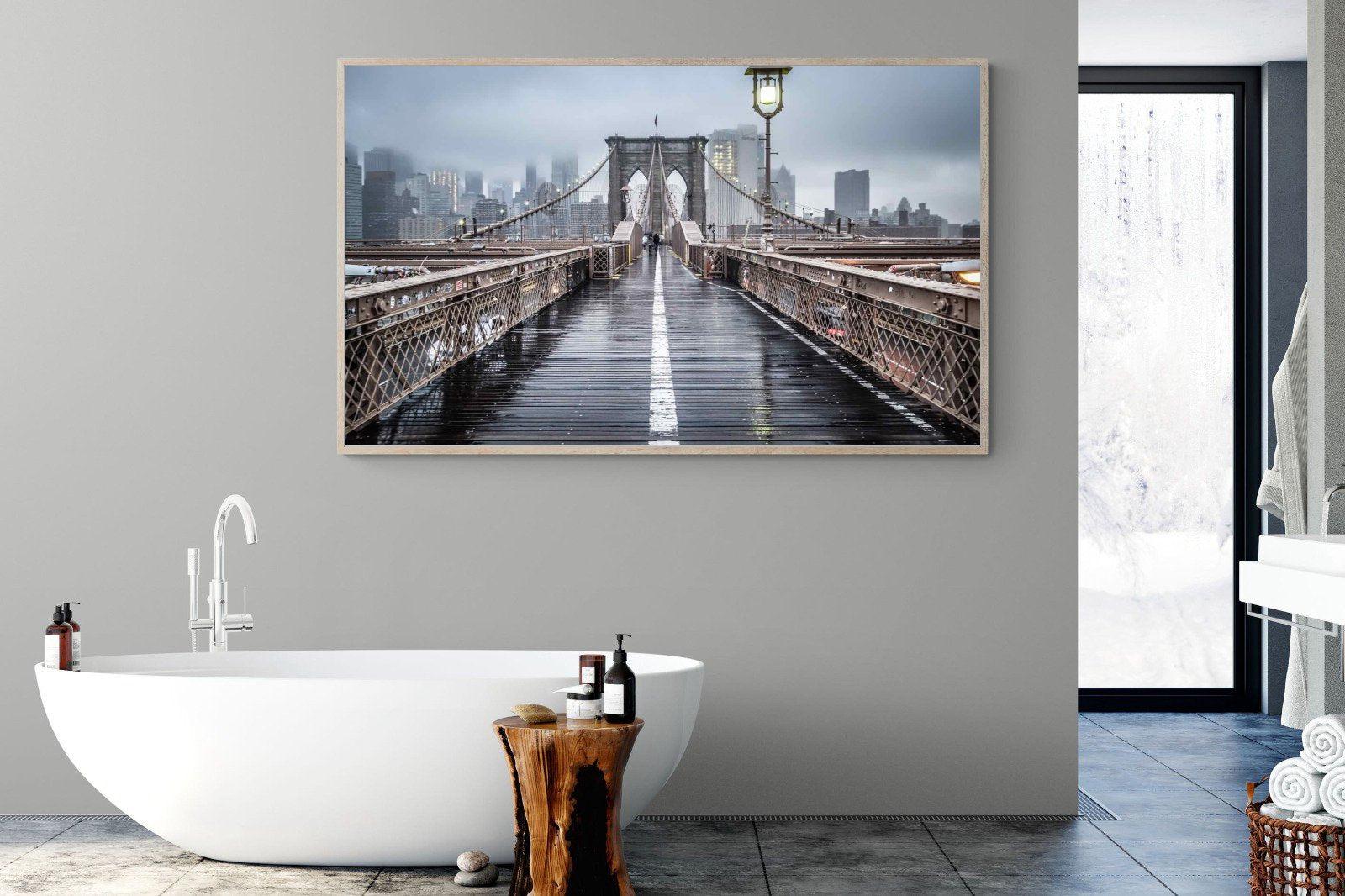 Brooklyn Bridge Morning-Wall_Art-180 x 110cm-Mounted Canvas-Wood-Pixalot