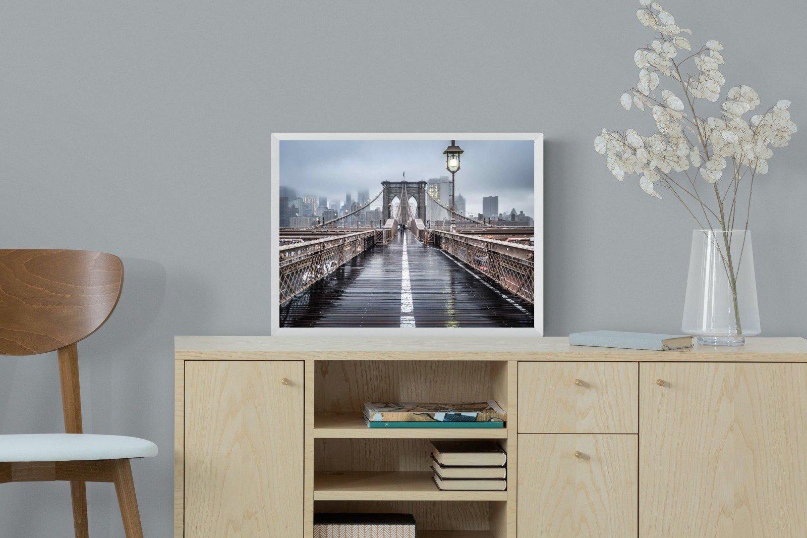 Brooklyn Bridge Morning-Wall_Art-60 x 45cm-Mounted Canvas-White-Pixalot