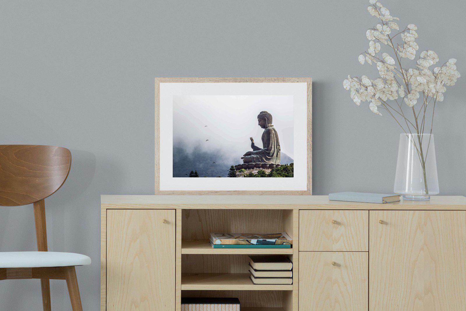 Buddha-Wall_Art-60 x 45cm-Framed Print-Wood-Pixalot