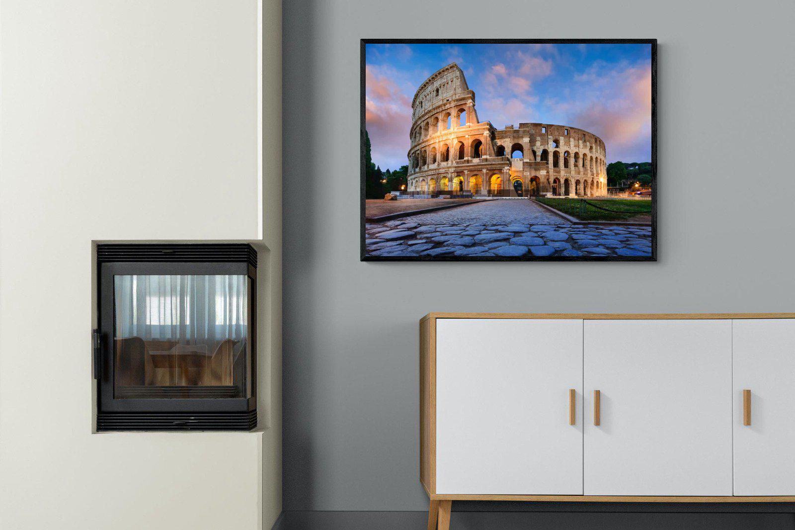 Colosseum-Wall_Art-100 x 75cm-Mounted Canvas-Black-Pixalot