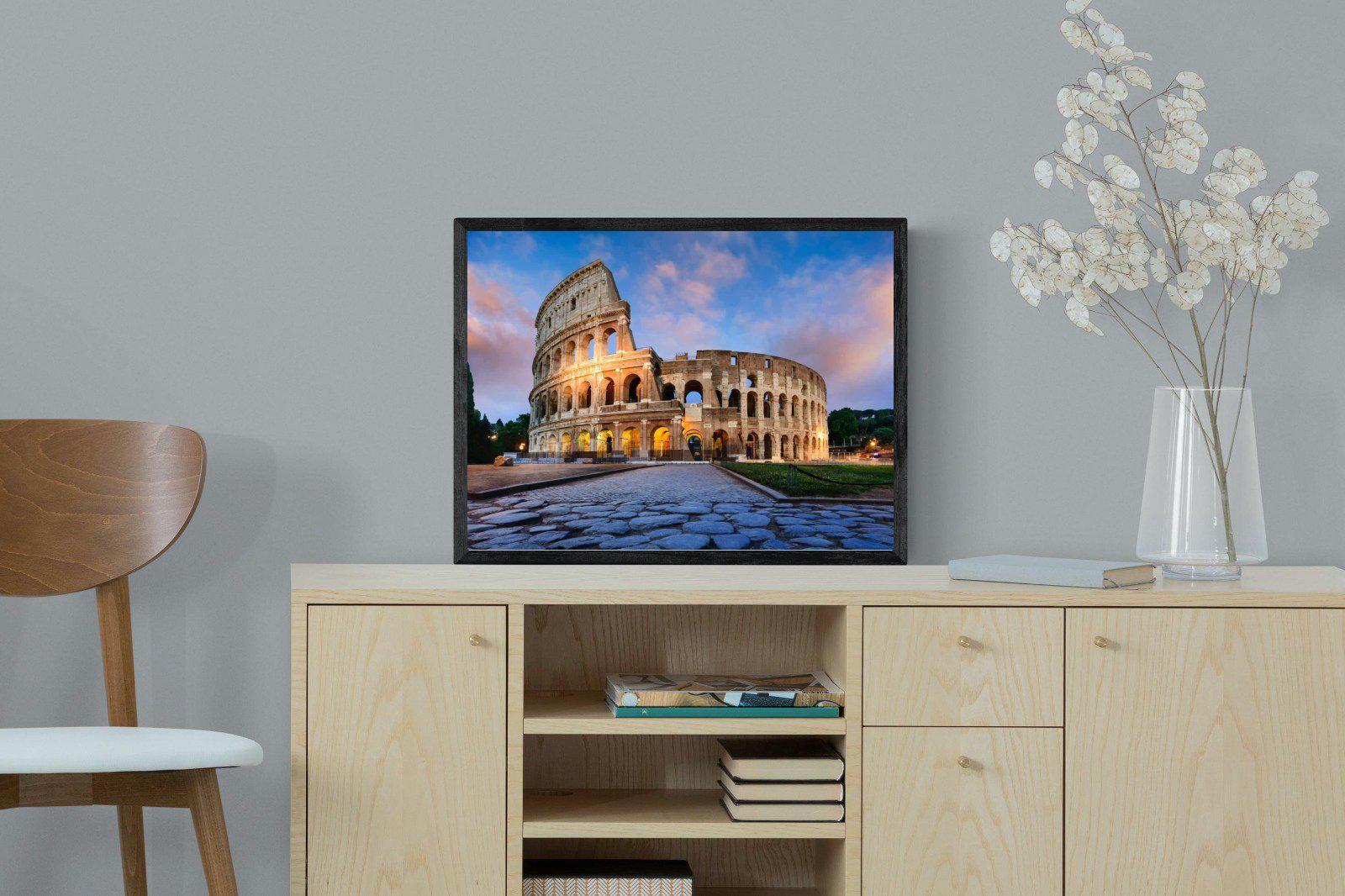 Colosseum-Wall_Art-60 x 45cm-Mounted Canvas-Black-Pixalot