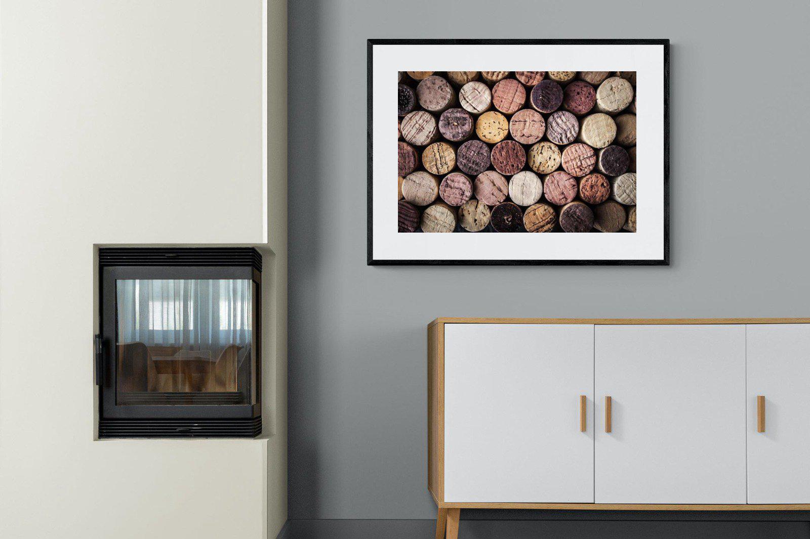 Corked-Wall_Art-100 x 75cm-Framed Print-Black-Pixalot