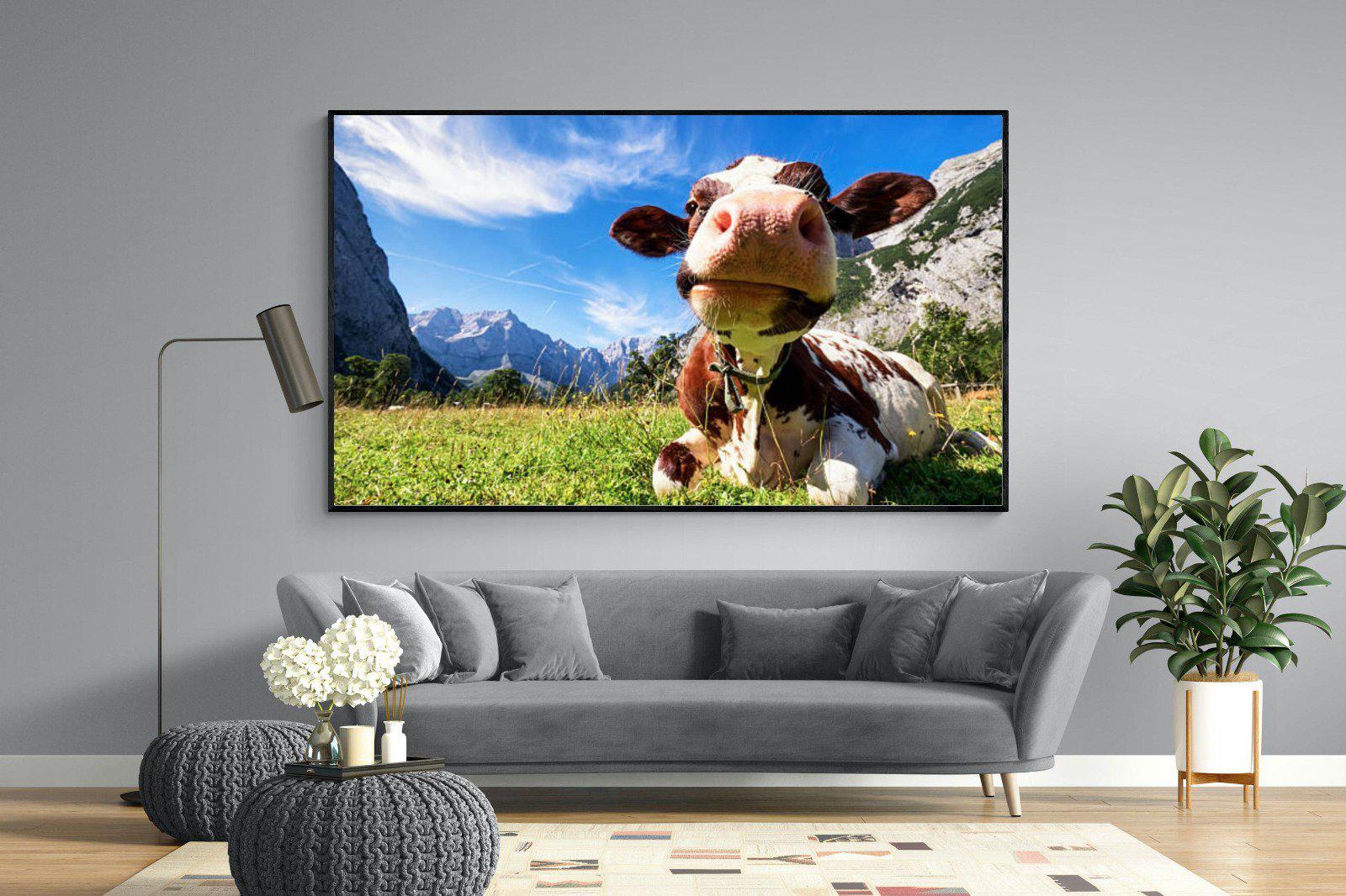 Cow-Wall_Art-220 x 130cm-Mounted Canvas-Black-Pixalot