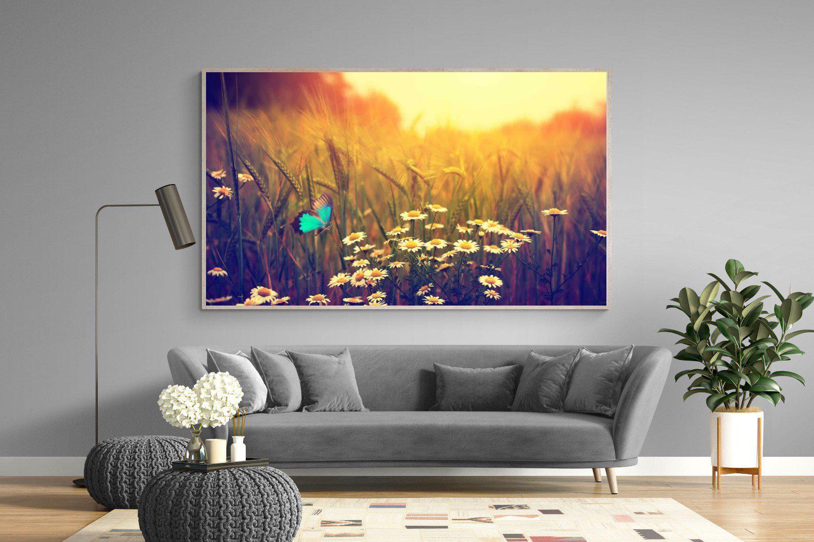 Daisy Flutter-Wall_Art-220 x 130cm-Mounted Canvas-Wood-Pixalot