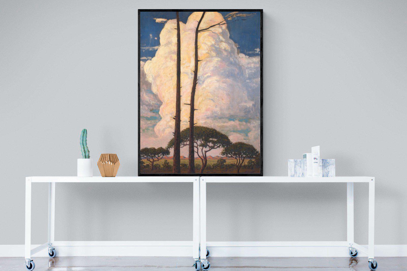 Die Wolk-Wall_Art-90 x 120cm-Mounted Canvas-Black-Pixalot