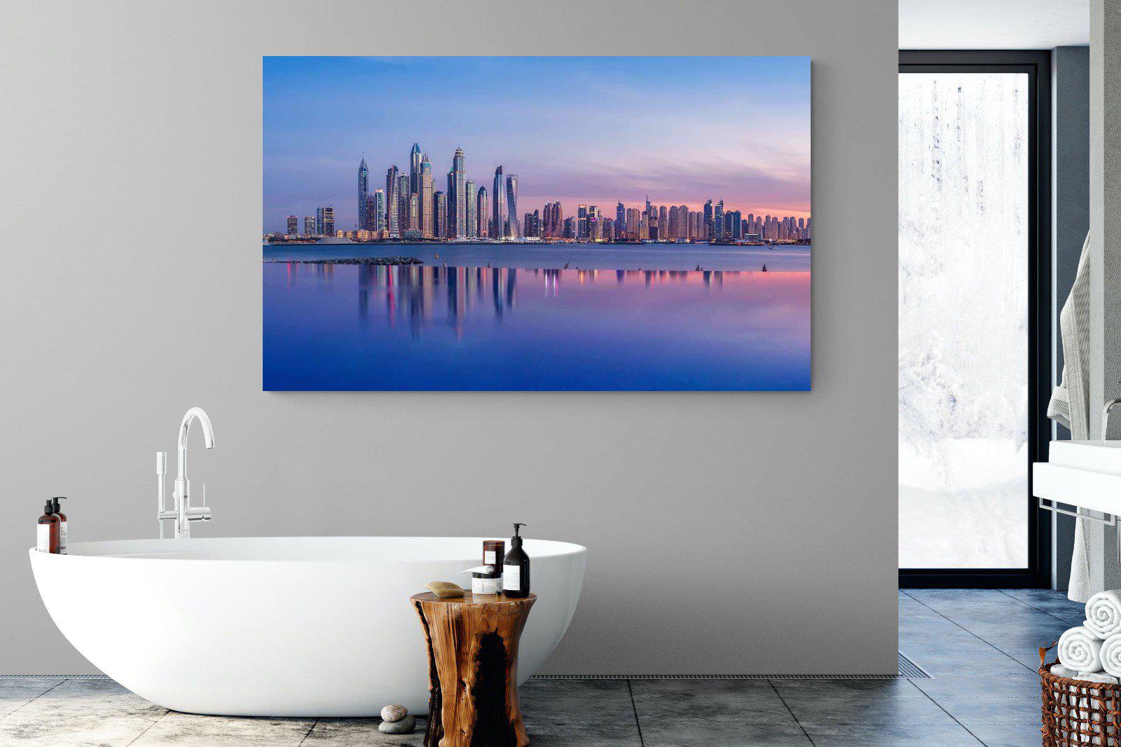 Dubai Skyline-Wall_Art-180 x 110cm-Mounted Canvas-No Frame-Pixalot