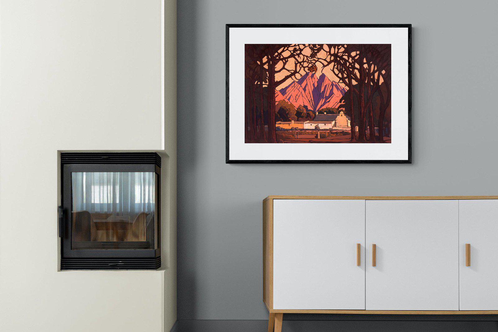 Farm Jonkershoek-Wall_Art-100 x 75cm-Framed Print-Black-Pixalot