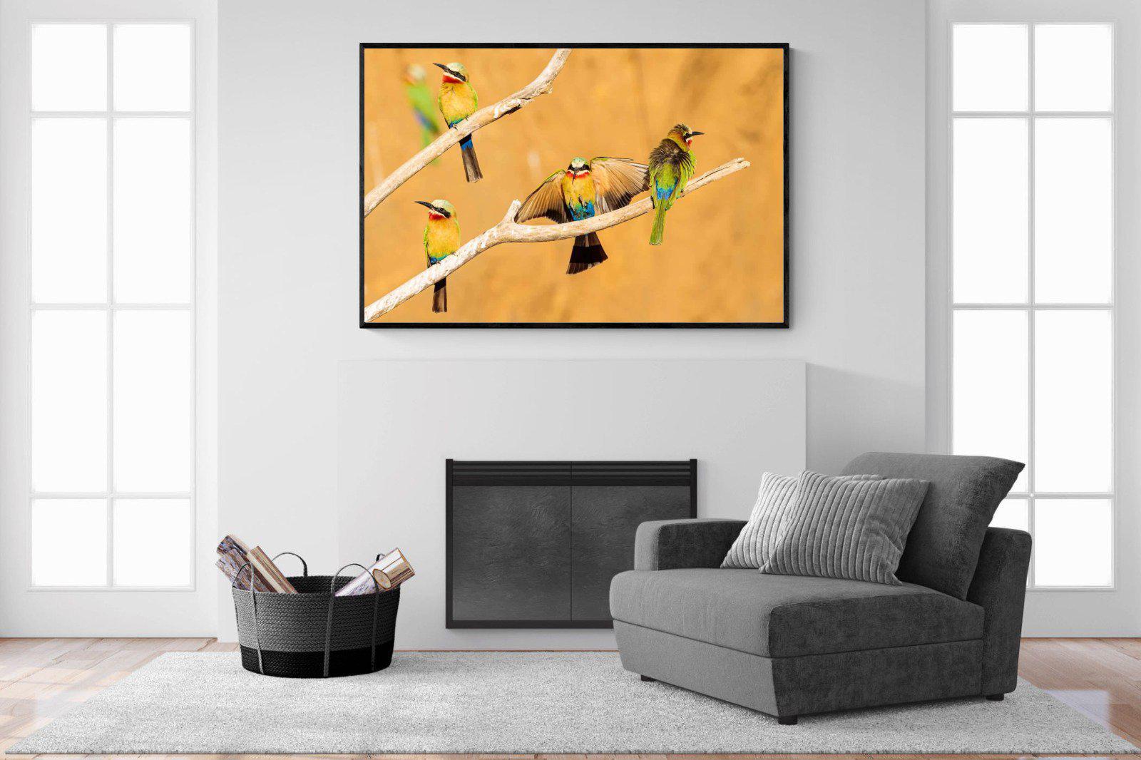 Feathered Friends-Wall_Art-150 x 100cm-Mounted Canvas-Black-Pixalot