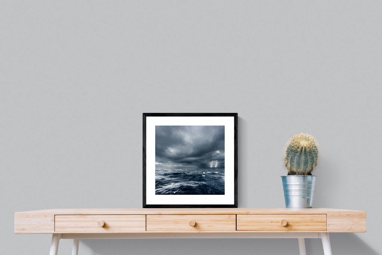Fierce Ocean-Wall_Art-50 x 50cm-Framed Print-Black-Pixalot