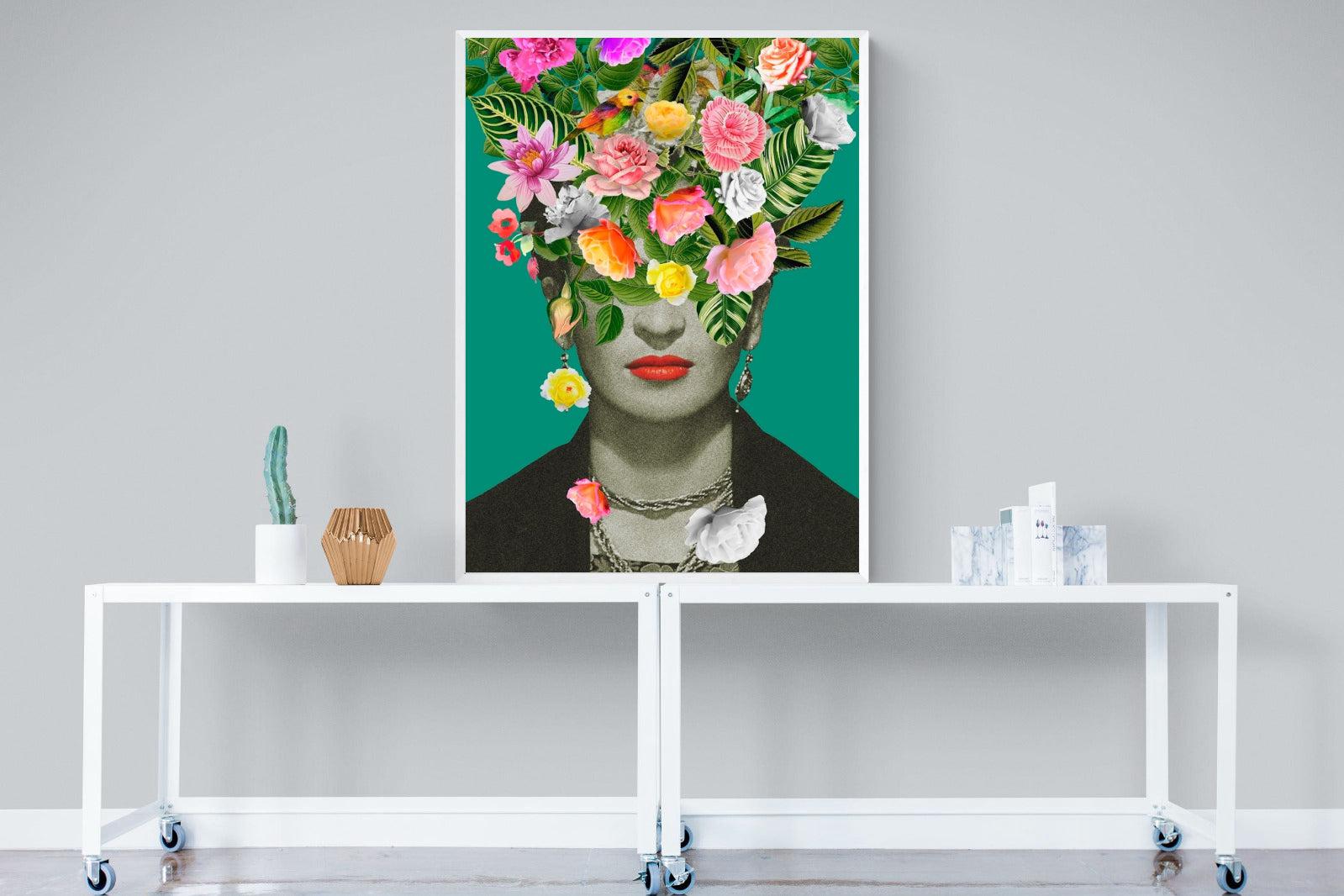 Frida Floral-Wall_Art-90 x 120cm-Mounted Canvas-White-Pixalot