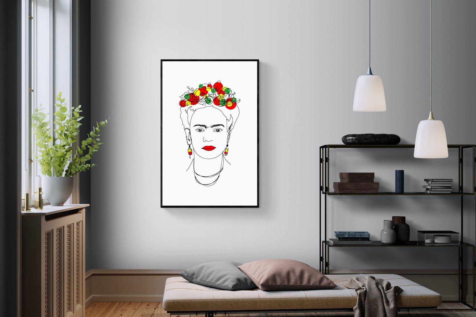 Frida Kahlo-Wall_Art-100 x 150cm-Mounted Canvas-Black-Pixalot