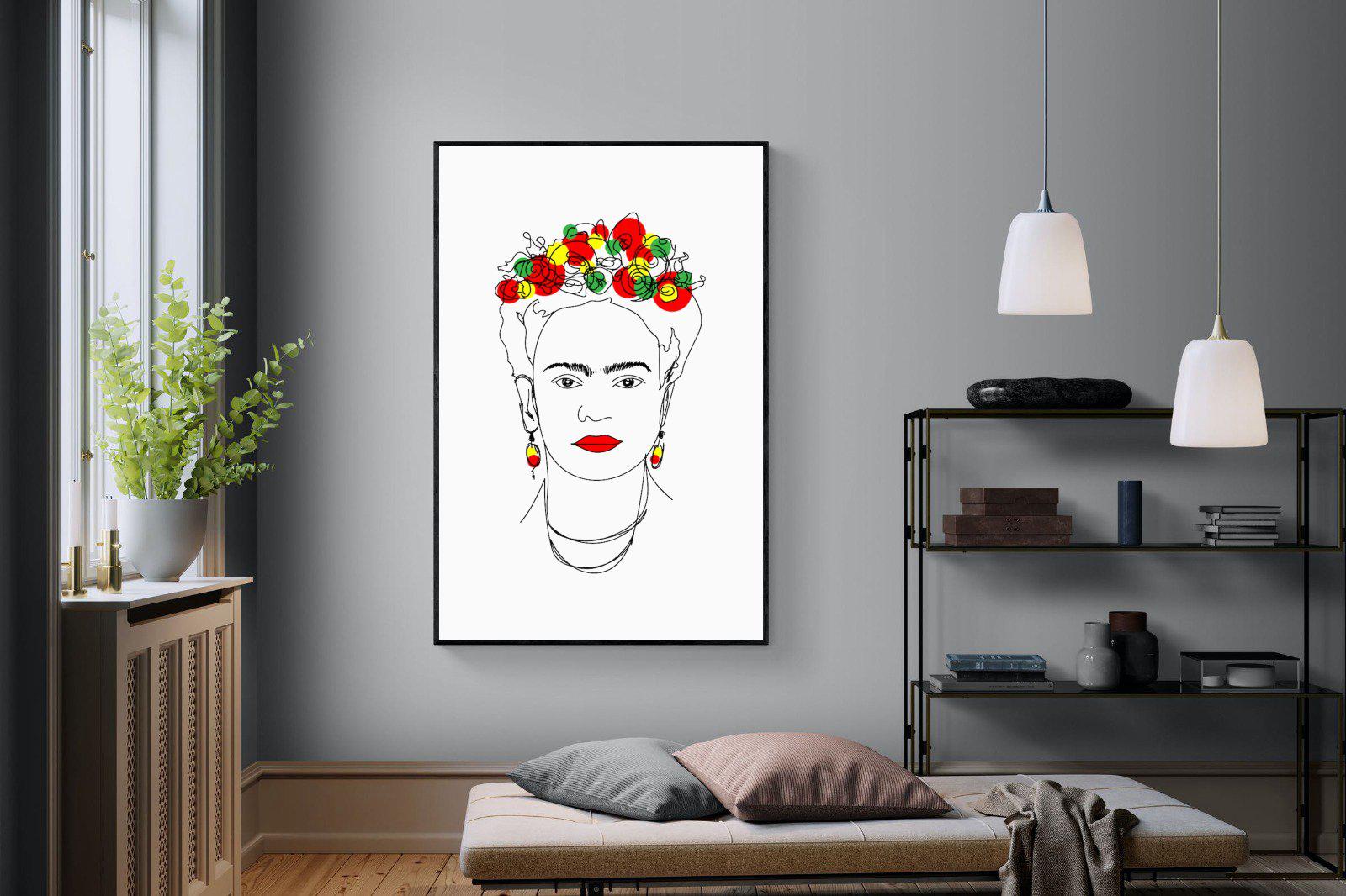 Frida Kahlo-Wall_Art-120 x 180cm-Mounted Canvas-Black-Pixalot