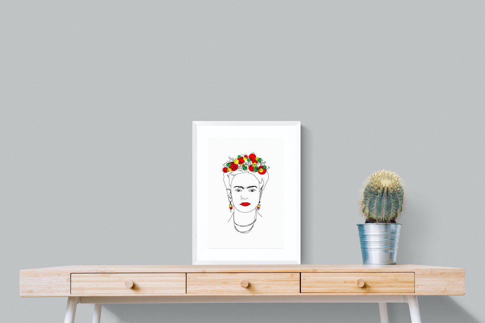 Frida Kahlo-Wall_Art-45 x 60cm-Framed Print-White-Pixalot