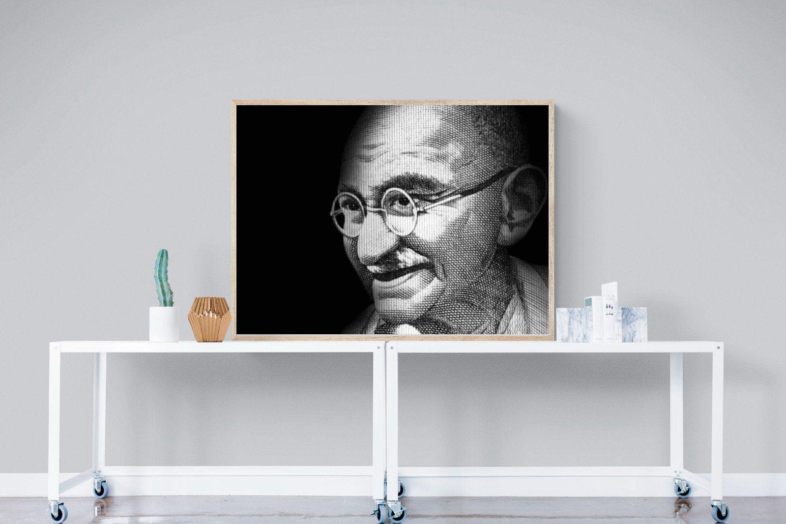 Ghandi-Wall_Art-120 x 90cm-Mounted Canvas-Wood-Pixalot