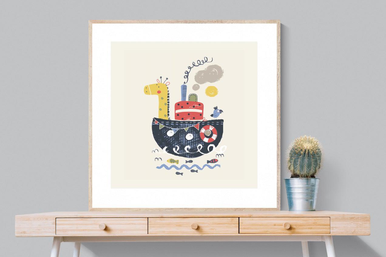 Giraffe Arc-Wall_Art-100 x 100cm-Framed Print-Wood-Pixalot