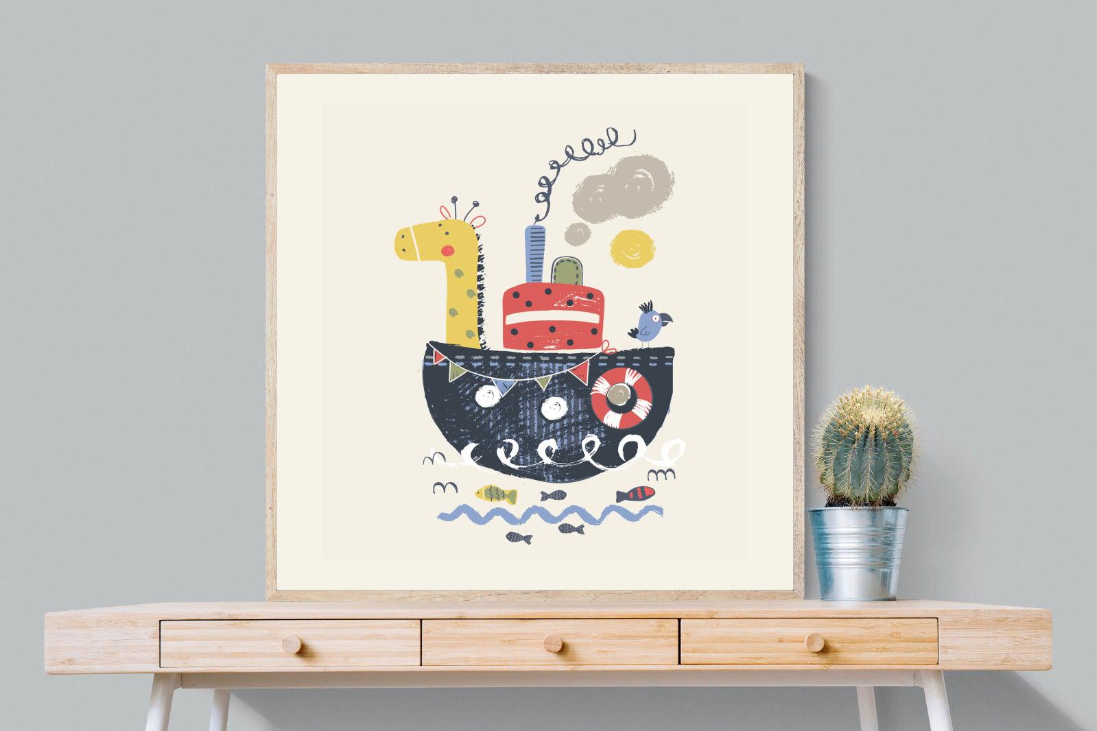 Giraffe Arc-Wall_Art-100 x 100cm-Mounted Canvas-Wood-Pixalot